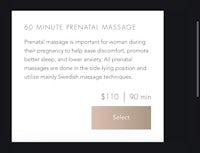 40 minute prenatal massage- screenshot