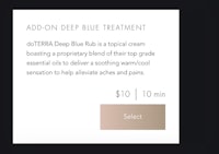 add deep blue treatment to cart
