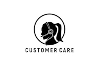 a customer care logo with a woman wearing a headset